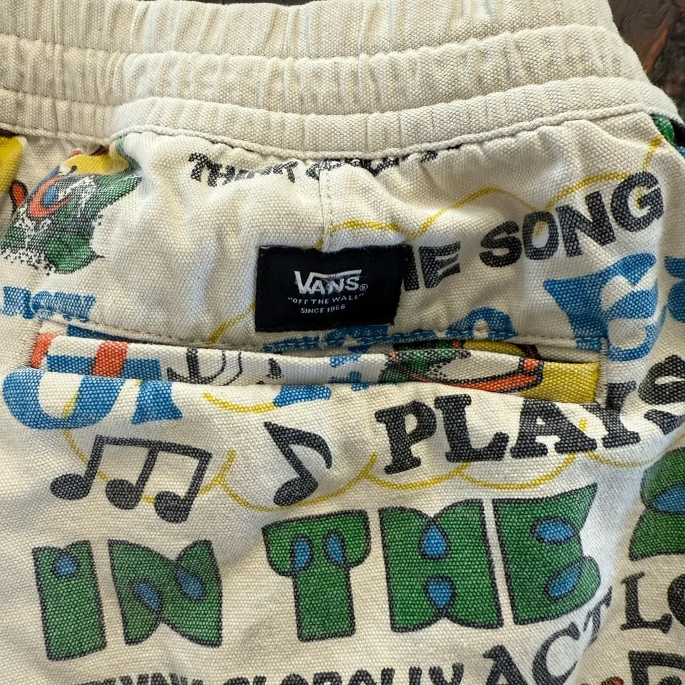 Vans Blue and Green Cartoon Print Shorts - Picture 2 of 4